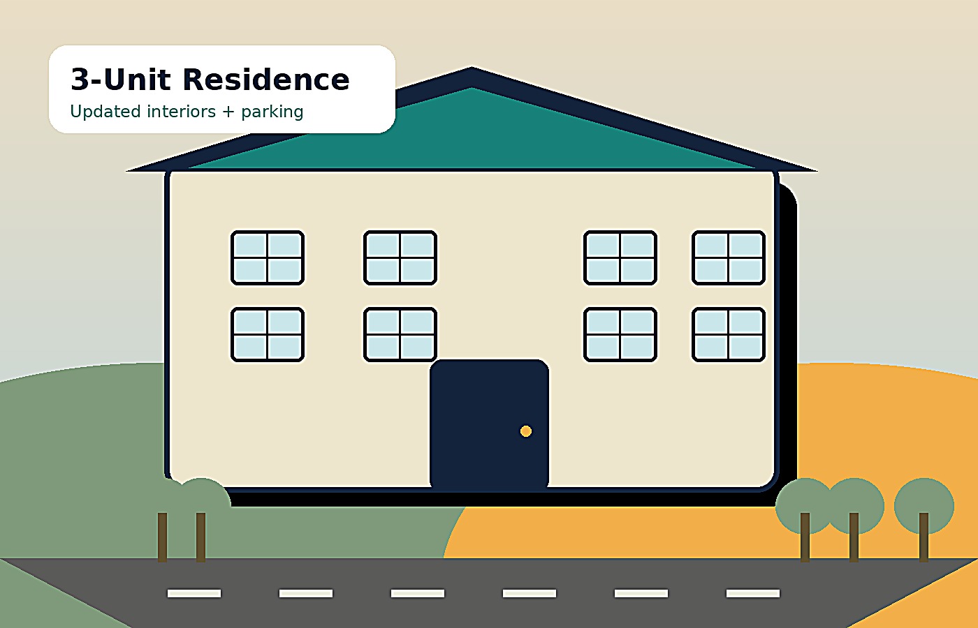 3-unit updated multifamily residence